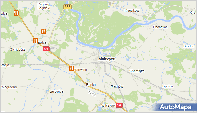 mapa Malczyce powiat średzki, Malczyce powiat średzki na mapie Targeo