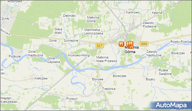 mapa Małkinia Mała-Przewóz, Małkinia Mała-Przewóz na mapie Targeo