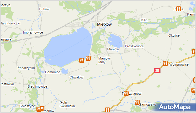 mapa Maniów Mały, Maniów Mały na mapie Targeo