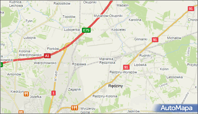 mapa Marianka Rędzińska, Marianka Rędzińska na mapie Targeo
