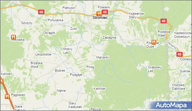 mapa Marianki gmina Stromiec, Marianki gmina Stromiec na mapie Targeo