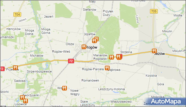 mapa Marianów Rogowski, Marianów Rogowski na mapie Targeo