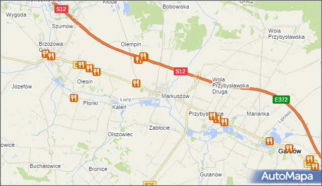 mapa Markuszów, Markuszów na mapie Targeo