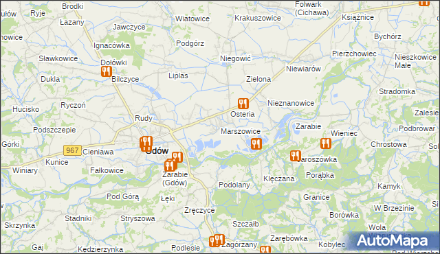 mapa Marszowice gmina Gdów, Marszowice gmina Gdów na mapie Targeo