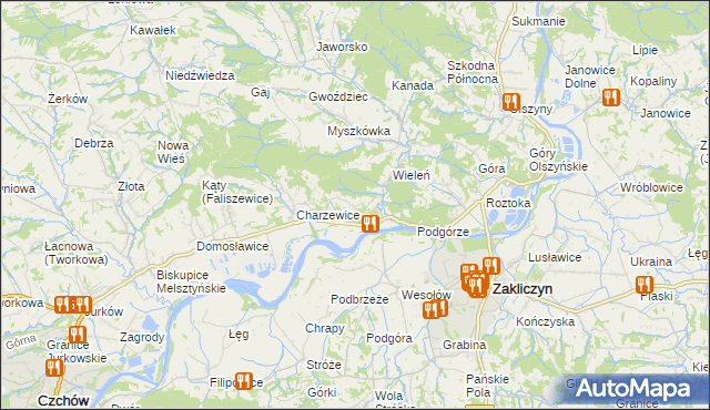 mapa Melsztyn, Melsztyn na mapie Targeo