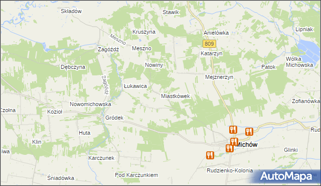 mapa Miastkówek, Miastkówek na mapie Targeo