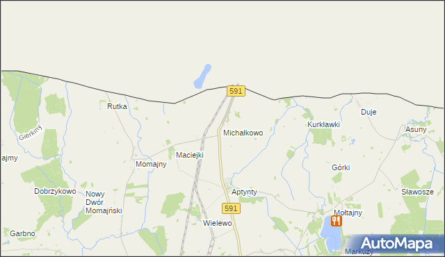 mapa Michałkowo gmina Barciany, Michałkowo gmina Barciany na mapie Targeo
