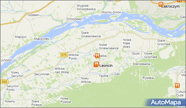 mapa Michałów gmina Leoncin, Michałów gmina Leoncin na mapie Targeo