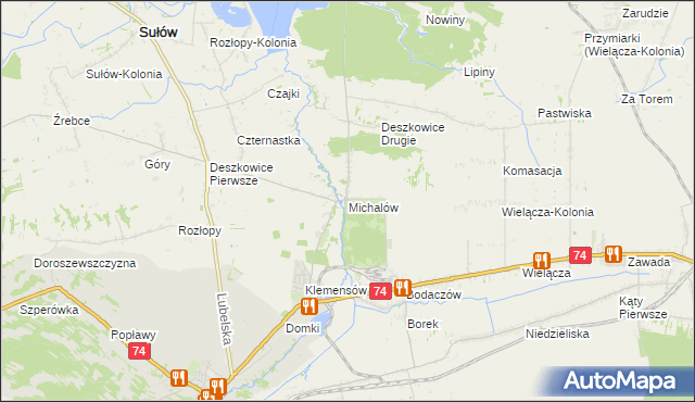 mapa Michalów gmina Sułów, Michalów gmina Sułów na mapie Targeo