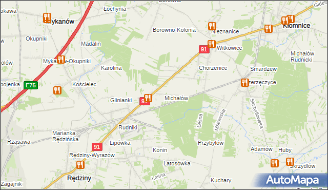 mapa Michałów Rudnicki, Michałów Rudnicki na mapie Targeo