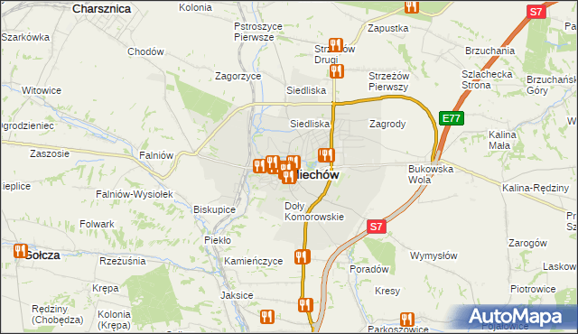 mapa Miechów, Miechów na mapie Targeo