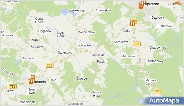 mapa Mieczyn, Mieczyn na mapie Targeo