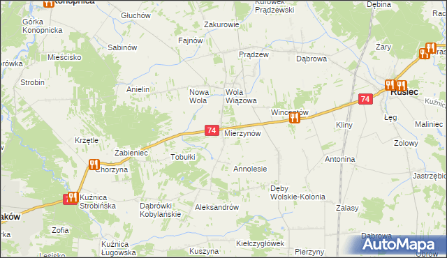 mapa Mierzynów, Mierzynów na mapie Targeo