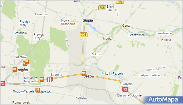 mapa Mikulin gmina Jeżów, Mikulin gmina Jeżów na mapie Targeo