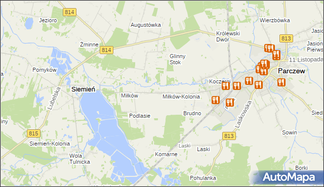 mapa Miłków-Kolonia, Miłków-Kolonia na mapie Targeo
