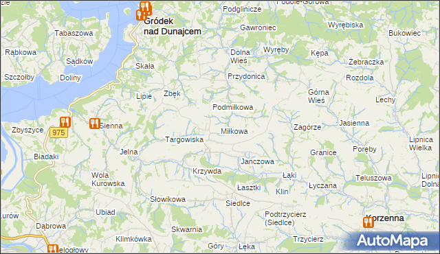 mapa Miłkowa, Miłkowa na mapie Targeo