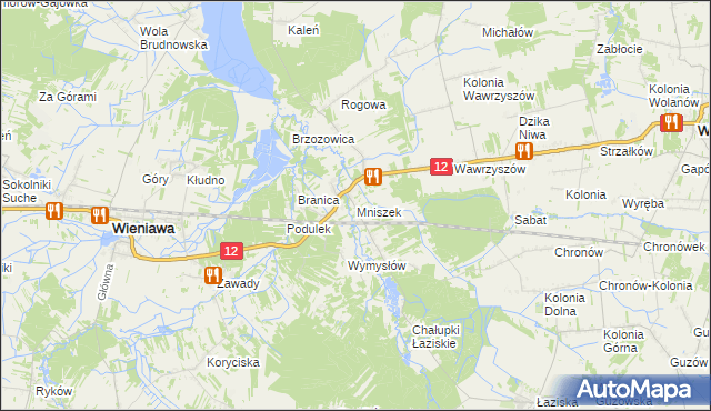 mapa Mniszek gmina Wolanów, Mniszek gmina Wolanów na mapie Targeo