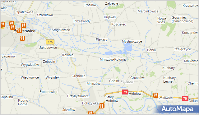 mapa Mniszów-Kolonia, Mniszów-Kolonia na mapie Targeo