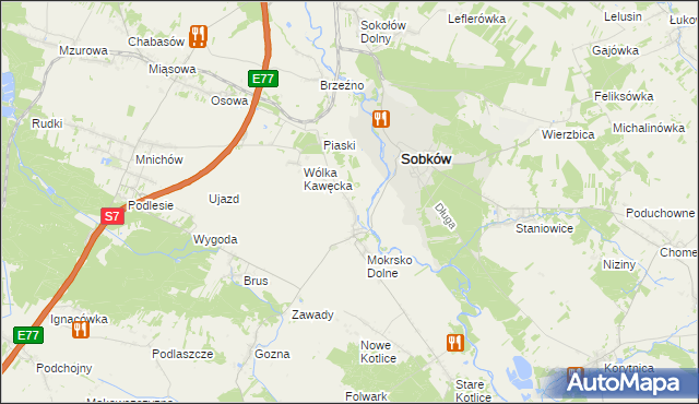 mapa Mokrsko Górne, Mokrsko Górne na mapie Targeo