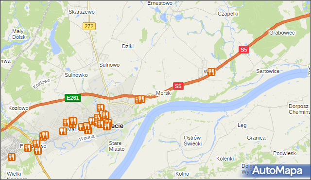 mapa Morsk, Morsk na mapie Targeo