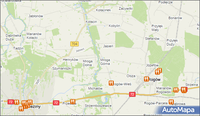 mapa Mroga Górna, Mroga Górna na mapie Targeo