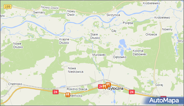 mapa Murowiec, Murowiec na mapie Targeo