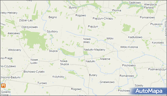mapa Nadułki-Majdany, Nadułki-Majdany na mapie Targeo