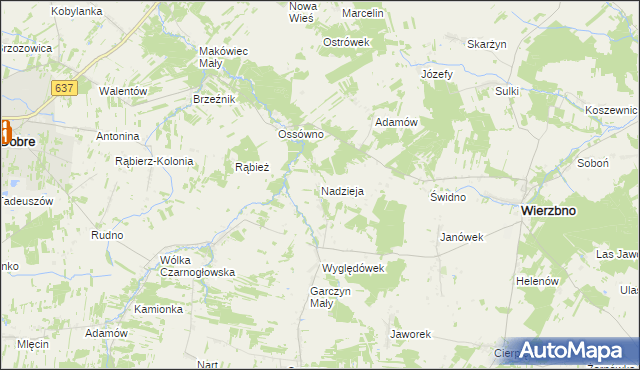 mapa Nadzieja gmina Wierzbno, Nadzieja gmina Wierzbno na mapie Targeo