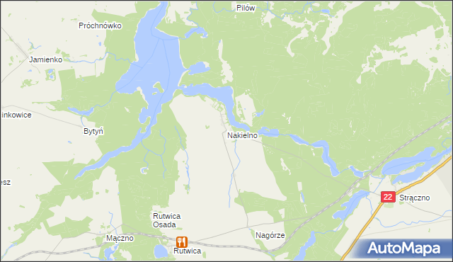 mapa Nakielno, Nakielno na mapie Targeo