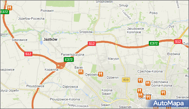 mapa Natalin gmina Jastków, Natalin gmina Jastków na mapie Targeo