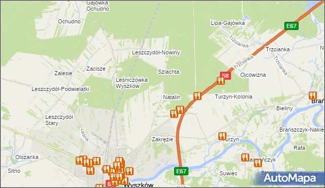 mapa Natalin gmina Wyszków, Natalin gmina Wyszków na mapie Targeo