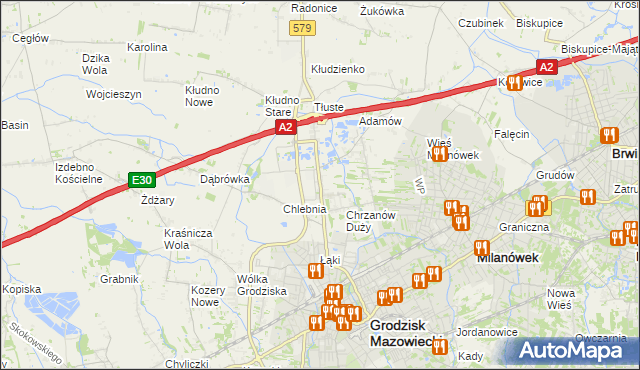 mapa Natolin gmina Grodzisk Mazowiecki, Natolin gmina Grodzisk Mazowiecki na mapie Targeo