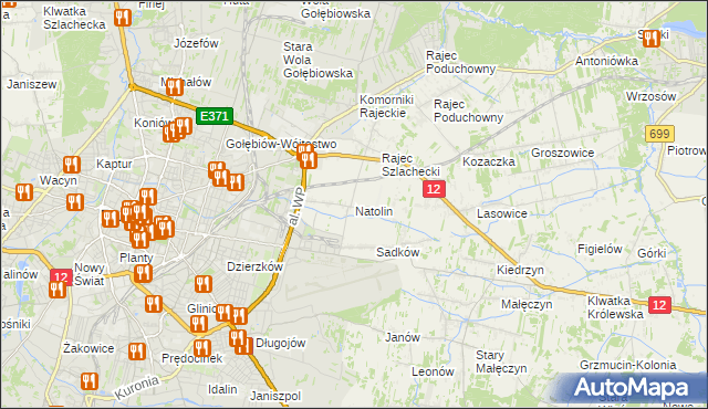 mapa Natolin gmina Jedlnia-Letnisko, Natolin gmina Jedlnia-Letnisko na mapie Targeo