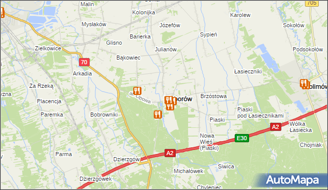 mapa Nieborów powiat łowicki, Nieborów powiat łowicki na mapie Targeo