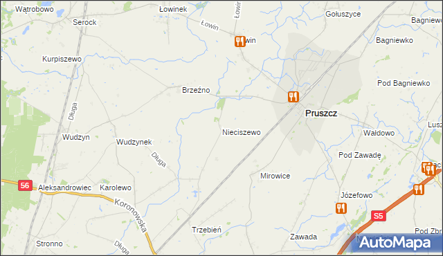 mapa Nieciszewo, Nieciszewo na mapie Targeo