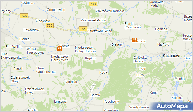 mapa Niedarczów Dolny-Wieś, Niedarczów Dolny-Wieś na mapie Targeo