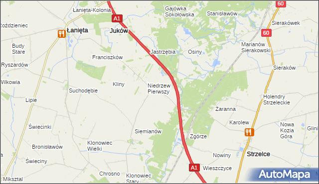 mapa Niedrzew Drugi, Niedrzew Drugi na mapie Targeo