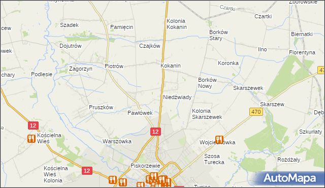 mapa Niedźwiady gmina Żelazków, Niedźwiady gmina Żelazków na mapie Targeo