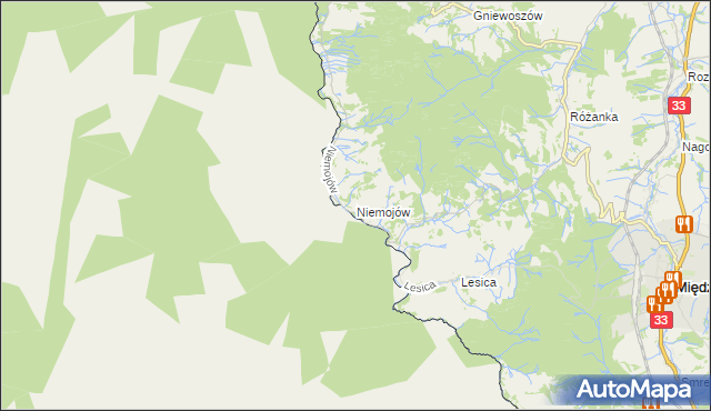 mapa Niemojów, Niemojów na mapie Targeo