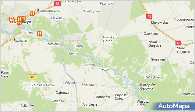 mapa Niwiska Dolne, Niwiska Dolne na mapie Targeo