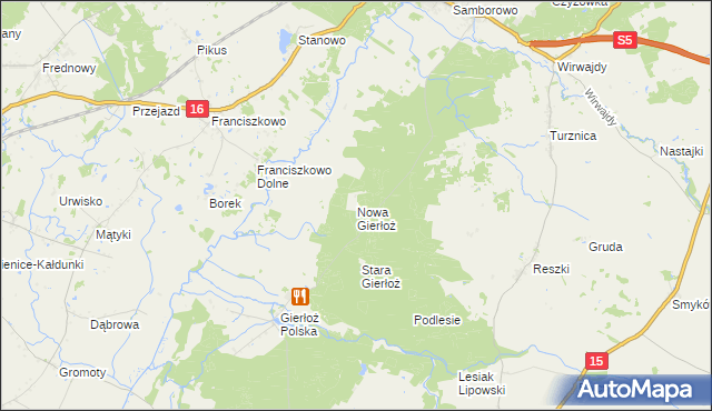 mapa Nowa Gierłoż, Nowa Gierłoż na mapie Targeo