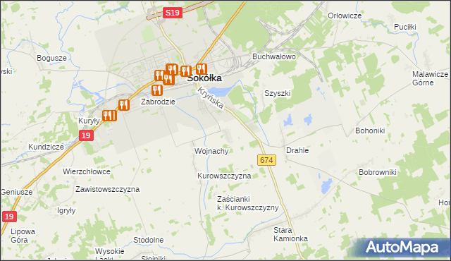 mapa Nowa Kamionka gmina Sokółka, Nowa Kamionka gmina Sokółka na mapie Targeo