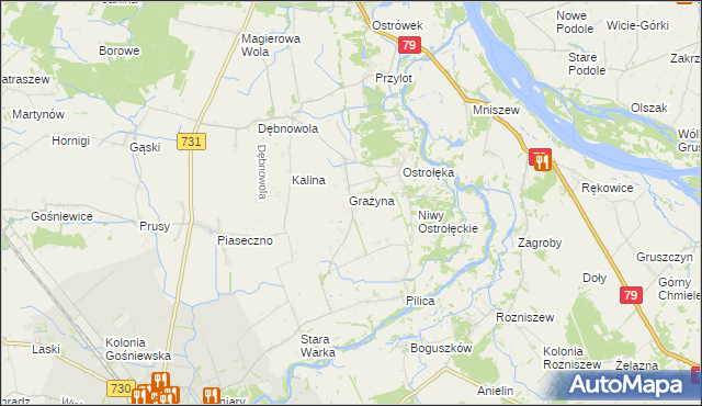 mapa Nowa Ostrołęka, Nowa Ostrołęka na mapie Targeo