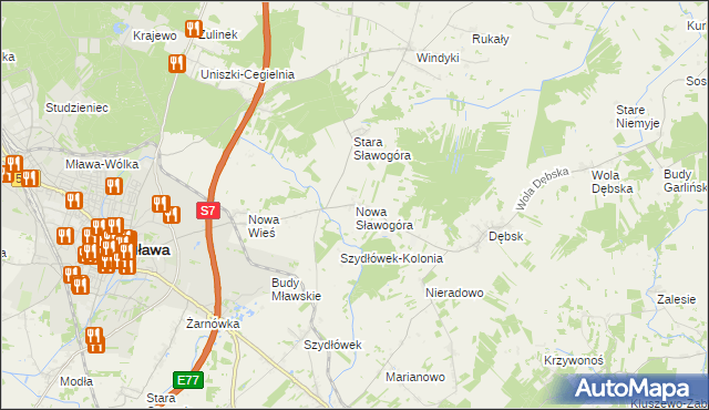 mapa Nowa Sławogóra, Nowa Sławogóra na mapie Targeo