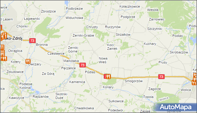 mapa Nowa Wieś gmina Busko-Zdrój, Nowa Wieś gmina Busko-Zdrój na mapie Targeo