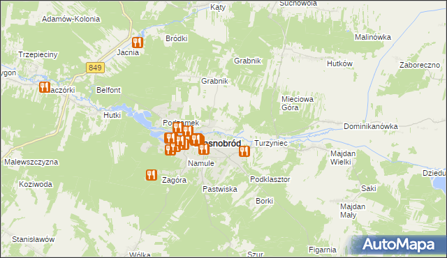 mapa Nowa Wieś gmina Krasnobród, Nowa Wieś gmina Krasnobród na mapie Targeo