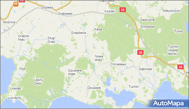 mapa Nowa Wieś gmina Orzysz, Nowa Wieś gmina Orzysz na mapie Targeo