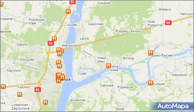 mapa Nowa Wieś gmina Serock, Nowa Wieś gmina Serock na mapie Targeo
