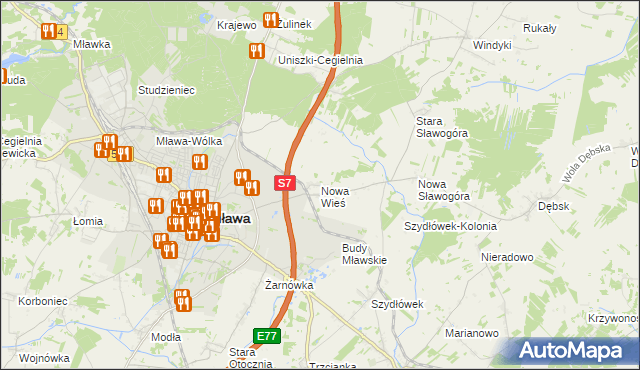 mapa Nowa Wieś gmina Szydłowo, Nowa Wieś gmina Szydłowo na mapie Targeo