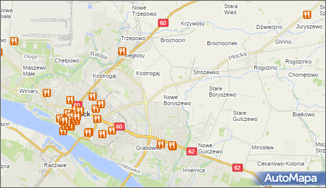 mapa Nowe Boryszewo, Nowe Boryszewo na mapie Targeo